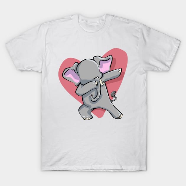 Funny Dabbing Dancing Elephant Pet T-Shirt by PhantomDesign